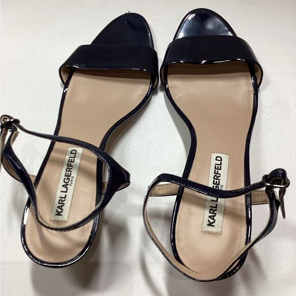 Karl Lagerfeld Black Heels Minimalist Design - Picture 7 of 14